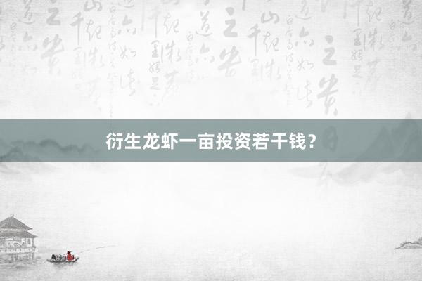 衍生龙虾一亩投资若干钱？